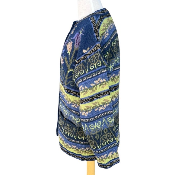 VTG Coldwater Creek Icelandic Design Wool Cardigan Fair Isle Nordic Small Nice! - Picture 2 of 15